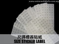 Size Sticker Label